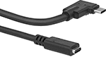 Image of Product. Front orientation. USB Cords. USB Cords, 90° Elbow USB-C Plug × Straight USB-C Socket.