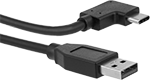 Image of Product. Front orientation. USB Cords. USB Cords, 90° Elbow USB-C Plug × Straight USB-A Plug, USB 3.2 Gen 1.