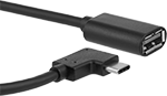 Image of Product. Front orientation. USB Cords. USB Cords, 90° Elbow USB-C Plug × Straight USB-A Socket.