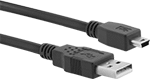 Image of Product. A Plug × Mini USB-B Plug. Front orientation. USB Cords.