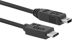 Image of Product. Front orientation. USB Cords. USB Cords, Straight USB-C Plug × Straight Mini USB-B Plug.