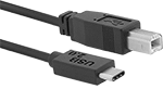 Image of Product. Front orientation. USB Cords. USB Cords, Straight USB-C Plug × Straight USB-B Plug, USB 2.0.