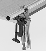 Image of ProductInUse. Front orientation. Holders for Locking Pliers. Clamp-On Holders for Locking Pliers.