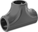 Image of Product. Front orientation. Pipe and Fittings. High-Pressure Iron and Steel Butt-Weld Pipe Fittings, Tee Connectors, Butt Weld.