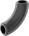 Image of Product. Front orientation. Pipe and Fittings. High-Pressure Iron and Steel Butt-Weld Pipe Fittings, Long 90° Elbow Connectors, Butt Weld.