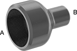Image of Product. Front orientation. Contains Annotated. Pipe and Fittings. High-Pressure Iron and Steel Butt-Weld Pipe Fittings, Straight Reducers, Butt Weld × Butt Weld.
