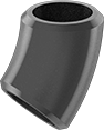 Image of Product. Front orientation. Pipe and Fittings. High-Pressure Iron and Steel Butt-Weld Pipe Fittings, 45° Elbow Connectors, Butt Weld.