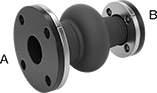 Image of Product. Front orientation. Contains Annotated. Pipe Expansion Joints. Pipe Expansion Joint Reducers with Flanged Ends.