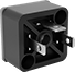Image of Product. Back orientation. Solenoid Valve Connectors. Receptacles, DIN CI Connection.