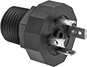 Image of Product. Front orientation. Solenoid Valve Connectors. Receptacles, DIN A Connection.