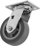 Image of Product. Front orientation. Casters. High-Capacity Food and Beverage Casters with Polyurethane Wheels, Swivel Casters.