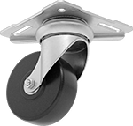 Image of Product. Front orientation. Casters. Corner-Mount Casters with Phenolic Wheels.