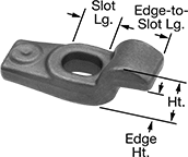 Image of Product. Front orientation. Contains Annotated. Fixture Clamps. Low-Profile Setup Clamps.
