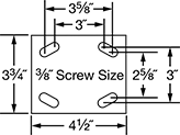 Image of Specification. Front orientation. Contains Annotated. For 3/8" Screws. High-Capacity Washdown Casters with Polyurethane Wheels.
