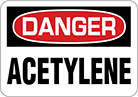 Image of Product. Front orientation. Signs. Hazardous Material Signs, Danger—Acetylene (English).