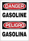 Image of Product. Front orientation. Signs. Hazardous Material Signs, Danger—Gasoline/Peligro—Gasolina (English/Spanish).