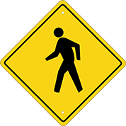 Image of Product. Front orientation. Signs. Traffic Control Signs, Crosswalk Symbol.
