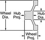 Image of Attribute. Front orientation. Contains Annotated. Machinable-Hub-Mount Solid Hand Wheels, Dished Hand Wheels.