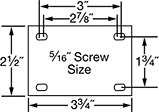Image of Specification. Front orientation. Contains Annotated. Mounting Plate Style 4 . Static-Control Plate Casters.