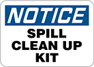 Image of Product. Front orientation. Signs. Hazardous Material Signs, Notice—Spill Clean Up Kit (English).