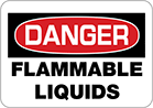 Image of Product. Front orientation. Signs. Hazardous Material Signs, Danger—Flammable Liquids (English).