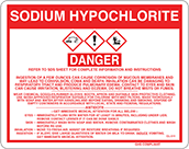 Image of Product. Front orientation. Labels. Hazardous Material Instruction Labels , Danger—Sodium Hypochlorite.