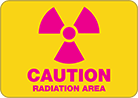Image of Product. Front orientation. Signs. Illustrated Hazardous Material Signs, Caution—Radiation Area with Radioactive Symbol (English).