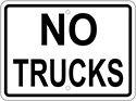 Image of Product. Front orientation. Signs. Traffic Control Signs, No Trucks, English.