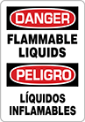 Image of Product. Front orientation. Signs. Hazardous Material Signs, Danger—Flammable Liquids/Peligro—Liquidos Inflamables (English/Spanish).