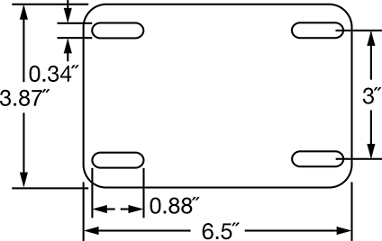 Image of Specification. Mounting Plate. Front orientation. Contains Annotated. High-Head Circulation Pump, for Water, Coolants and Oil, 120/208-240V AC, 1/3 hp.