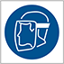 Image of Product. Front orientation. Labels. Personal Protective Equipment Symbols , Face Shield Symbol.