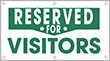 Image of Product. Front orientation. Signs. Parking Signs, Reserved for Visitors (English)—Green/White Message.