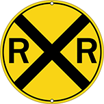Image of Product. Front orientation. Signs. Traffic Control Signs, Railroad Crossing Symbol.