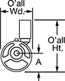 Image of Attribute. Front orientation. Contains Annotated. Air-Powered Gearmotors, Face Mount.