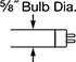 Image of Specification. Front orientation. Contains Annotated. Bi-Pin-Base Tubular Light Bulbs, T5 Bulb Shape.