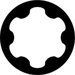 Image of Specification. Torx-Plus Drive. Front orientation. Stainless Steel Pan Head Torx Screws, 4-40 Thread Size, 1/4" Long.