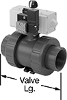 Image of Product. Assembled View. Front orientation. Contains Annotated. Air-Actuated On/Off Valves. High-Flow Air-Driven On/Off Valves for Chemicals.
