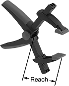 Image of Product. Two Adjustable Jaws. Front orientation. Contains Annotated. Spring Clamps. Adjustable-Jaw Spring Clamps, Plastic Body, 6 1/2" Maximum Opening, Plastic Jaw, 2 Adjustable Jaws.