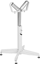 Image of Product. Style B. Front orientation. Material Support Stands. Material Support Stands for Pipe, V-Style Support, Roller Support, Pedestal Stand, Style B.