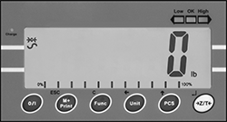 Image of Product. Digital Display (Pounds, Kilograms, Ounces, Newtons). Front orientation. ZoomedIn view. Contains Border. Scales. Weighing and Counting Pallet Truck Scales, Pounds, Kilograms, Ounces, Newtons.