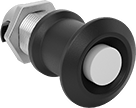 Image of Product. Front orientation. Push-to-Close Latches. Push-to-Close Latches with Push-Button Release, Latches with Adjustable Latching Distance—Through-Hole Mount.
