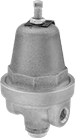 Image of Product. Valves with Neoprene Diaphragm. Front orientation. Pressure-Regulating Valves. Pressure-Regulating Valves for Water, Oil, Air, and Inert Gas, Female Inlet, Neoprene Diaphragm, Brass Body.