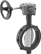 Image of Product. Front orientation. Flow-Adjustment Valves. Flanged Flow-Adjustment Valves, Wafer Valves with Wheel Handle.