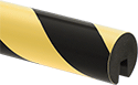 Image of Product. Front orientation. Edge Trim. Glow-in-the-Dark Foam Edge Trim, Black/Fluorescent Yellow.