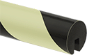 Image of Product. Front orientation. Edge Trim. Glow-in-the-Dark Foam Edge Trim, Black/Fluorescent Yellow.