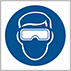 Image of Product. Front orientation. Labels. Personal Protective Equipment Symbols , Goggles Symbol.