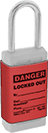 Image of ProductInUse. Shown on Padlock (Not Included). Front orientation. Labels. Lockout Labels for Padlocks .