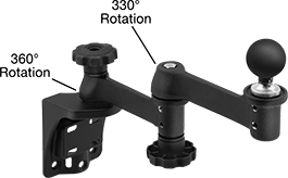 Image of Product. Front orientation. Contains Annotated. Positioning Arms. Ball-Grip Positioning Arms , Wall-Mount Complete Arms , Extended-Reach Rotating Ball Arm.