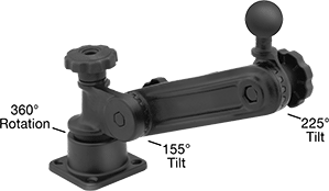 Image of Product. Front orientation. Contains Annotated. Positioning Arms. Ball-Grip Positioning Arms , Bench- and Wall-Mount Complete Arms with Ball Attaching End, Rotating/Tilting-Ball Arm.