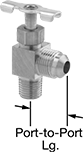 Image of Product. Front orientation. Contains Annotated. Flow-Adjustment Valves. Precision Flow-Adjustment Valves with 45° Flared Compression Fittings.